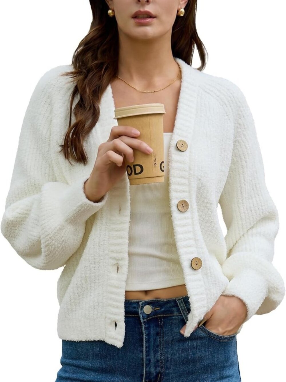 Cozy Open Front Cardigan Sweater for Women | Casual Button Down Fall Outerwear